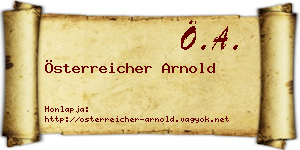 Österreicher Arnold névjegykártya