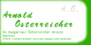 arnold osterreicher business card