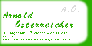 arnold osterreicher business card